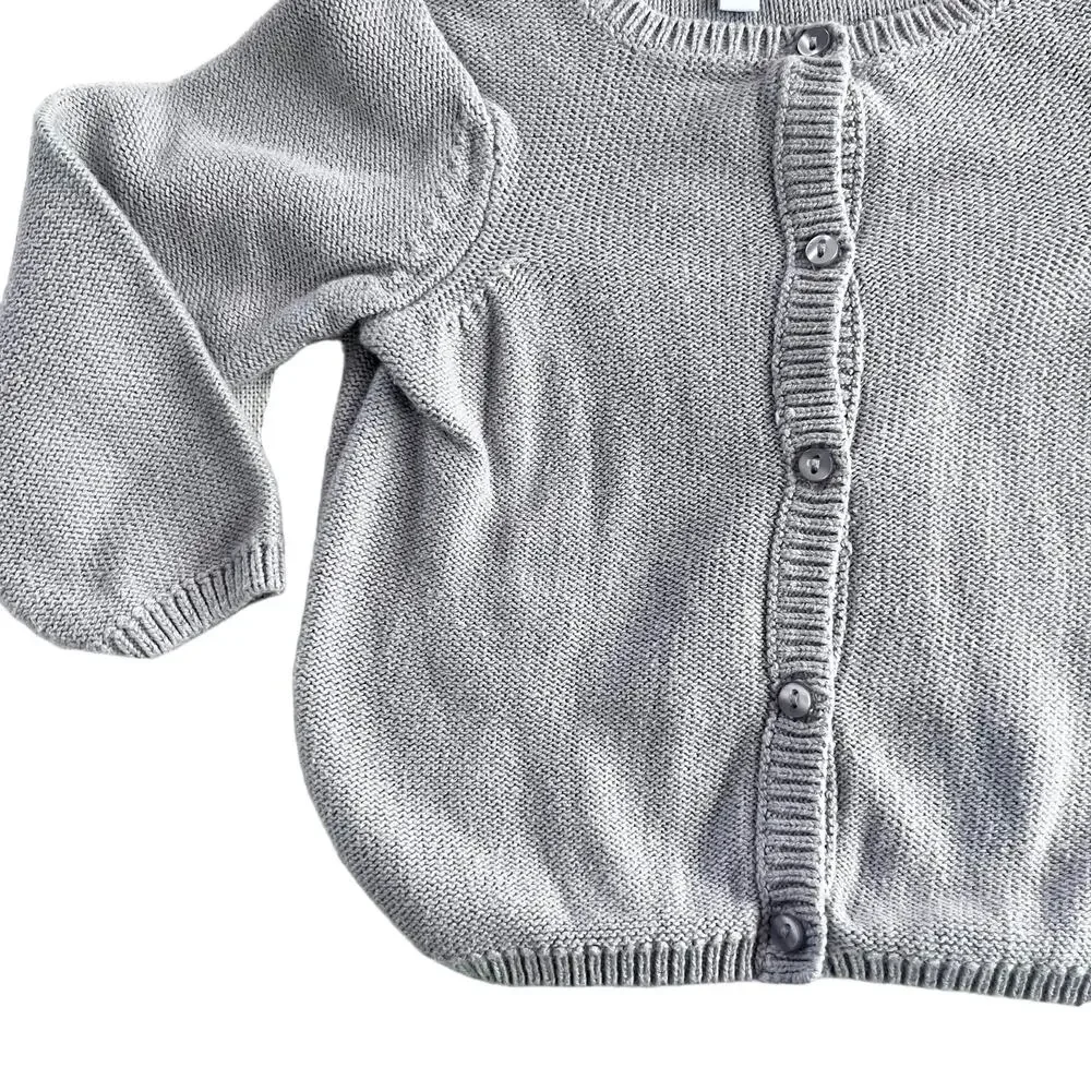 C de C girls light gray cotton cardigan sweater 12 months